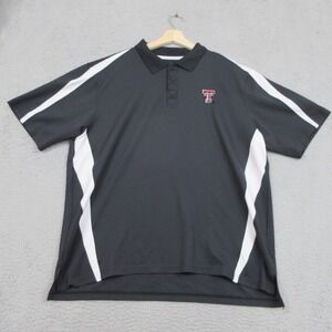 Texas Tech University Polo Shirt Men XL Black White Logo Classic Dadcore Golfing